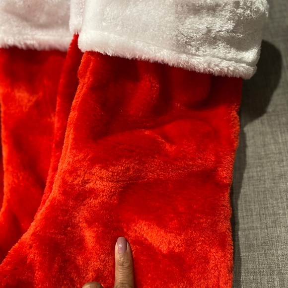 Set of 5 Red with White Fur Trim 18 inch Christmas stocking large traditional - Picture 4 of 6